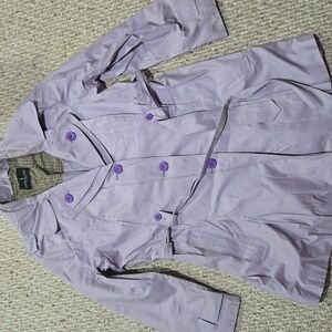 London Fog Lilac Double-Breasted Trench Raincoat